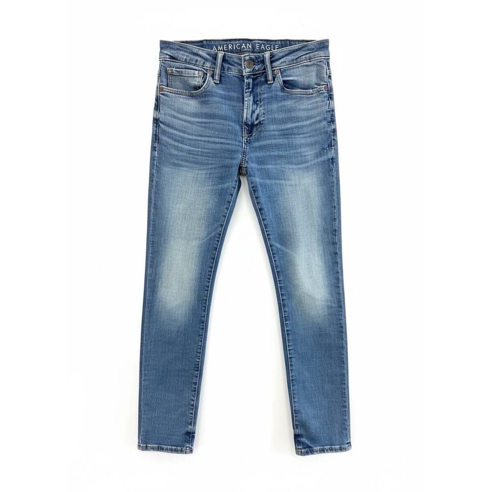 American Eagle Outfitters 30X32 Skinny Faded Airflex+ Cool-Hand Blue Jeans Men’s